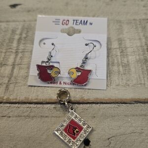 Cardinals Logo Earrings and Pendant Set